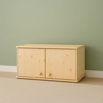 Kiefernholz Kleiderschrankaufsatz mit Regal und gebogenem Oberteil, Wohnambiente